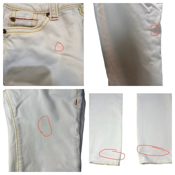 7 For All Mankind Bootcut Flare Jeans Womens 27 Beige Mid rise Western Cowgirl - Picture 10 of 16